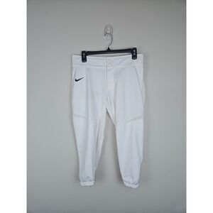 Nike Womens Dri-FIT Softball Pants White Athletic Tapered 578471-100 Size M